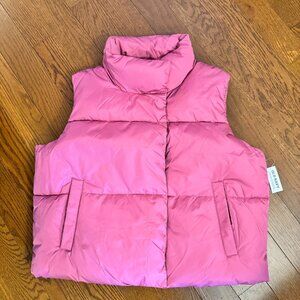 NWT - Old Navy Puffer Vest Pink Size Medium  Style 479481 -02-1